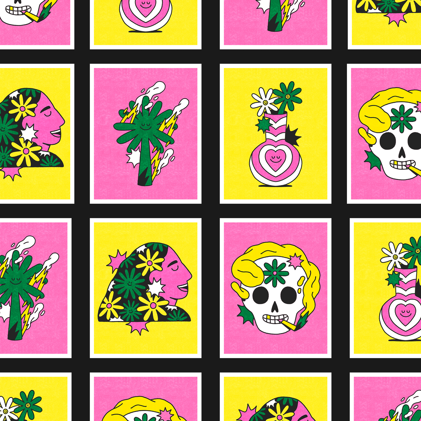 FLORES LIBRES - CALAVERA RISOGRAFÍA